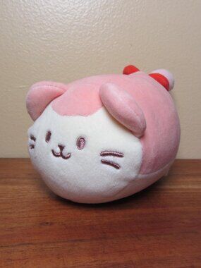 plush anirollz pink cat kitty roll (W6362)